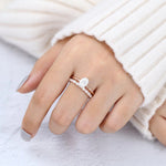 Load image into Gallery viewer, Oval Moissanite Solitaire Wedding Bridal Ring Set Mapple Gems