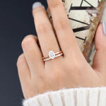 Load image into Gallery viewer, 2 Carat Oval Cut Moissanite Solitaire Bridal Set for Women