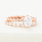 Load image into Gallery viewer, Oval Moissanite Solitaire Wedding Bridal Ring Set Mapple Gems