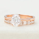 Load image into Gallery viewer, 2.0 CT Oval Moissanite Solitaire Bridal Wedding Ring Set