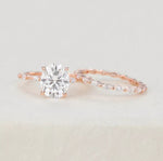 Load image into Gallery viewer, Affordable Oval Moissanite Solitaire Engagement and Wedding Ring Set