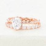 Load image into Gallery viewer, Oval Moissanite Solitaire Wedding Bridal Ring Set Mapple Gems