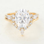 Load image into Gallery viewer, 3.0 CT Oval Moissanite Bridal Wedding Ring Set