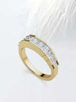 Load image into Gallery viewer, PRINCESS CUT MOISSANITE CHANNEL SET DIAMOND WEDDING BAND Mapple Gems