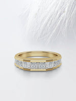 Load image into Gallery viewer, PRINCESS CUT MOISSANITE CHANNEL SET DIAMOND WEDDING BAND Mapple Gems