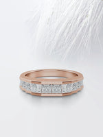 Load image into Gallery viewer, PRINCESS CUT MOISSANITE CHANNEL SET DIAMOND WEDDING BAND Mapple Gems