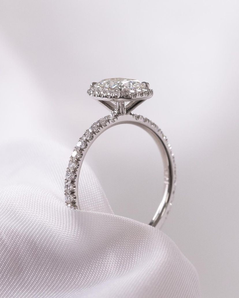 Cushion Cut Moissanite Halo Engagement Ring VVS Diamond Wedding & Anniversary Ring Mapple Gems