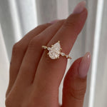 Load image into Gallery viewer, Pear Moissanite & Diamond Pave Engagement Ring | 14K Gold Teardrop Wedding & Promise Ring for Women