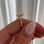 Load image into Gallery viewer, Pear Moissanite & Diamond Pave Engagement Ring | 14K Gold Teardrop Wedding & Promise Ring for Women