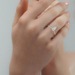 Load image into Gallery viewer, 2.00 CT Pear Cut Lab Grown Diamond Pave Setting Engagement Ring Mapple Gems