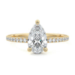 Load image into Gallery viewer, 2.00 CT Pear Cut Lab Grown Diamond Pave Setting Engagement Ring Mapple Gems