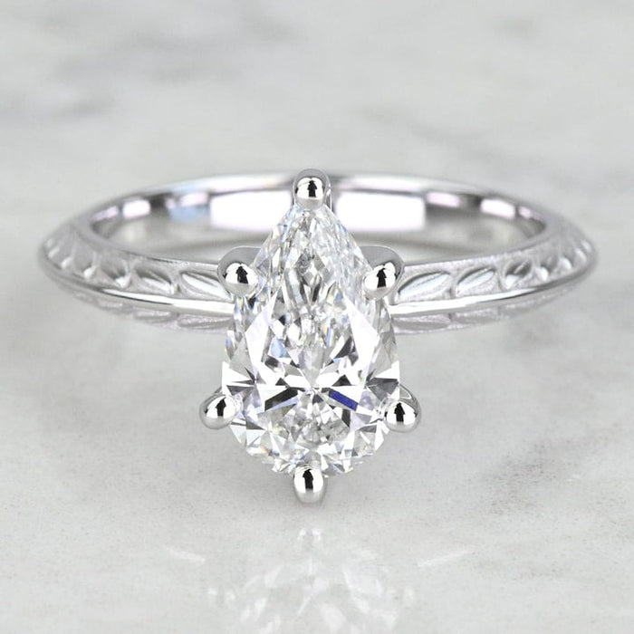2.00 CT Pear Cut Lab Grown Diamond Engagement Ring Mapple Gems