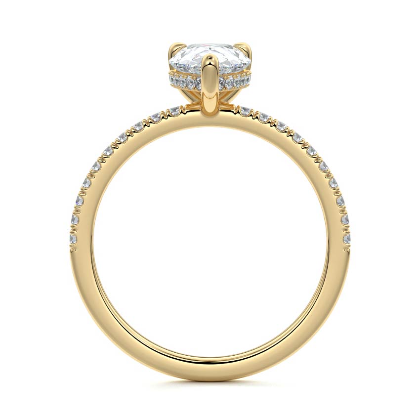2.00 CT Pear Cut Lab Grown Diamond Pave Setting Engagement Ring Mapple Gems