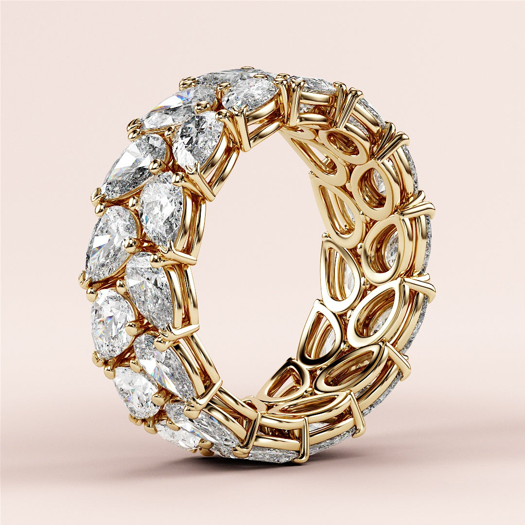 3.00 TCW Pear Cut Lab Grown Diamond Wedding Band Gift For Her Mapple Gems