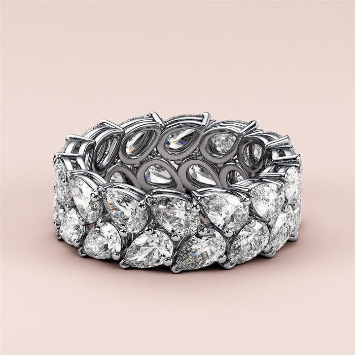 3.00 TCW Pear Cut Lab Grown Diamond Wedding Band Gift For Her Mapple Gems