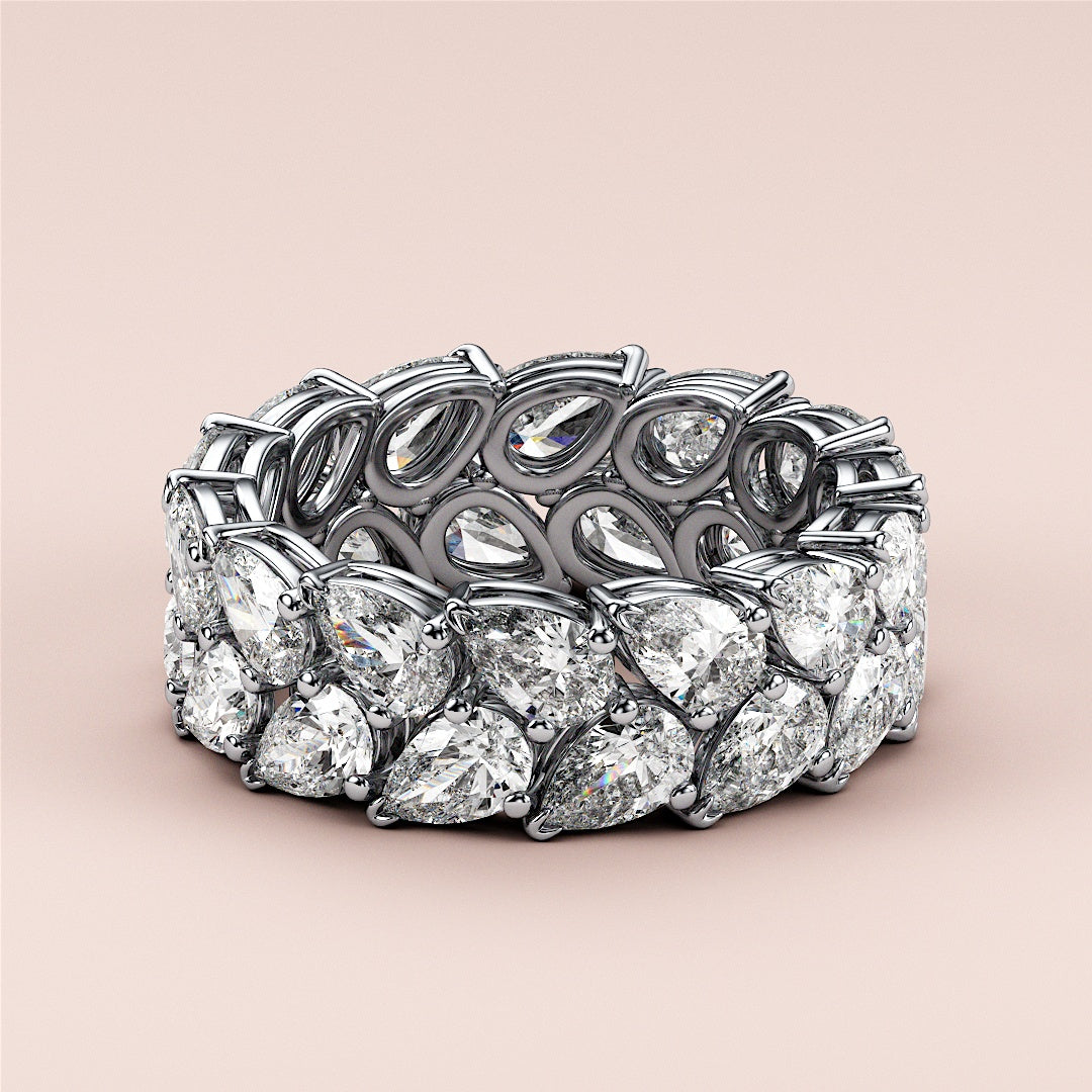 3.00 TCW Pear Cut Lab Grown Diamond Wedding Band Gift For Her Mapple Gems