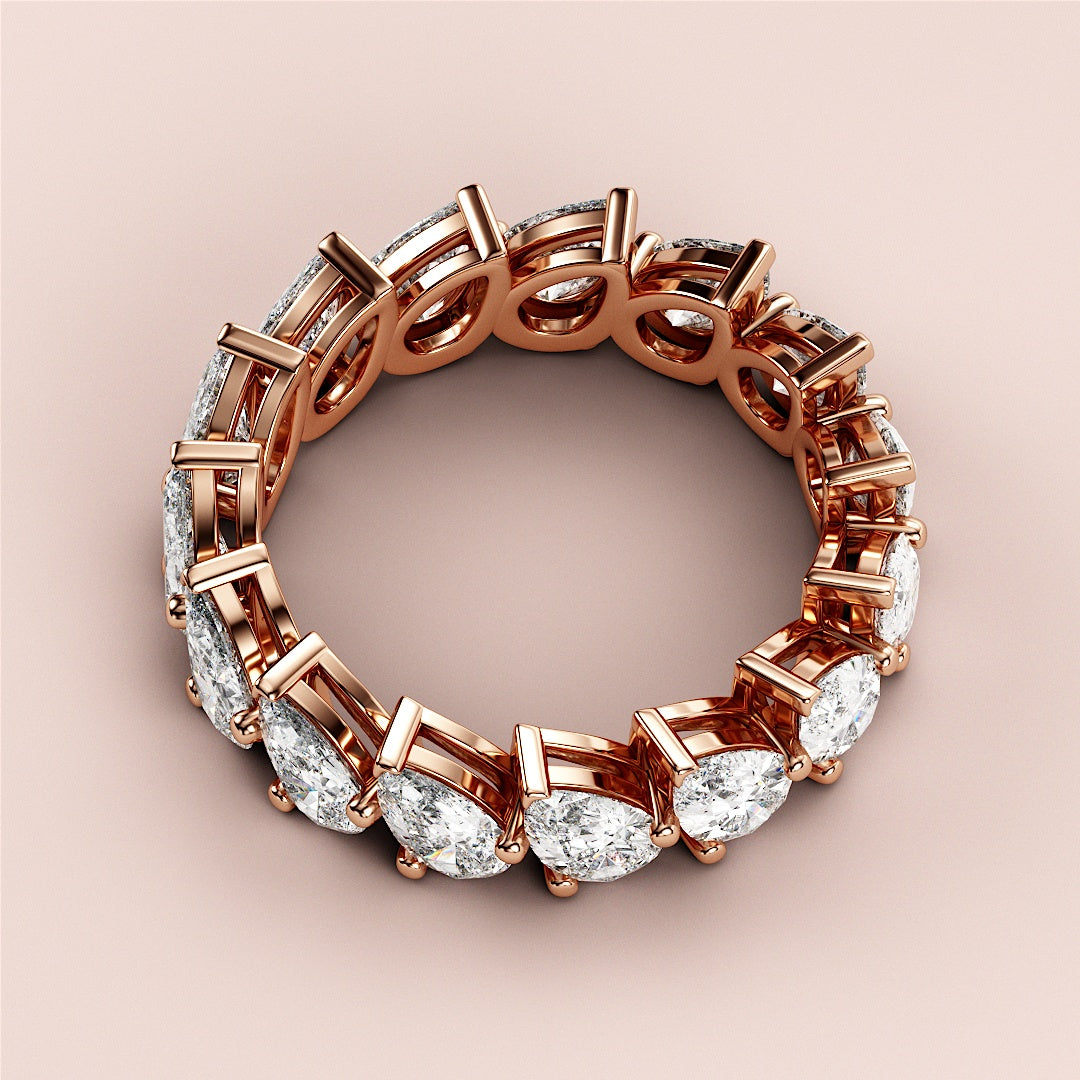 2.00 TCW Pear Cut Lab Grown Diamond Wedding Band Gift For Her Mapple Gems