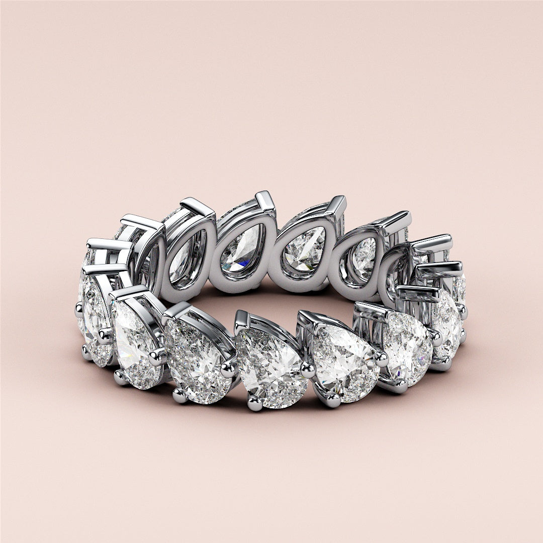 2.00 TCW Pear Cut Lab Grown Diamond Wedding Band Gift For Her Mapple Gems