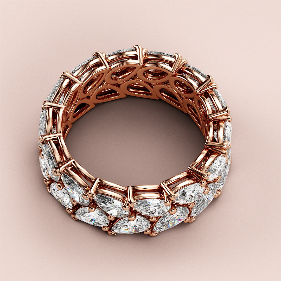 3.00 TCW Pear Cut Lab Grown Diamond Wedding Band Gift For Her Mapple Gems