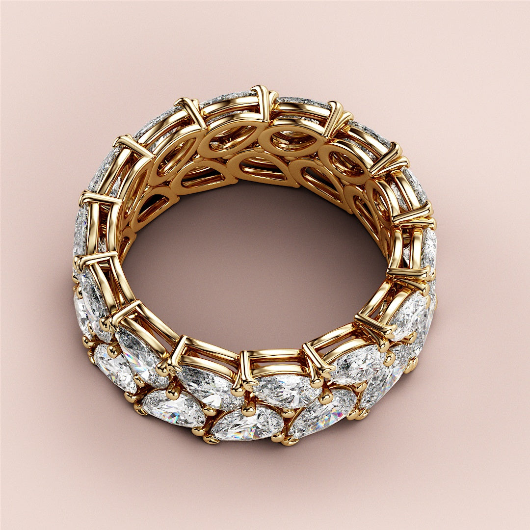 3.00 TCW Pear Cut Lab Grown Diamond Wedding Band Gift For Her Mapple Gems