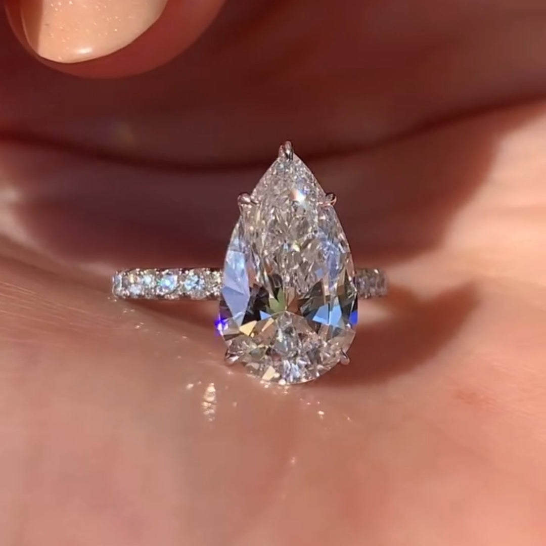 Luxury Pear Cut Anniversary Ring for Women