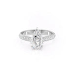 Load image into Gallery viewer, Pear Cut Halo Moissanite Engagement Ring