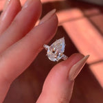 Load image into Gallery viewer, Custom Made Hidden Halo Pear Bridal Jewelry