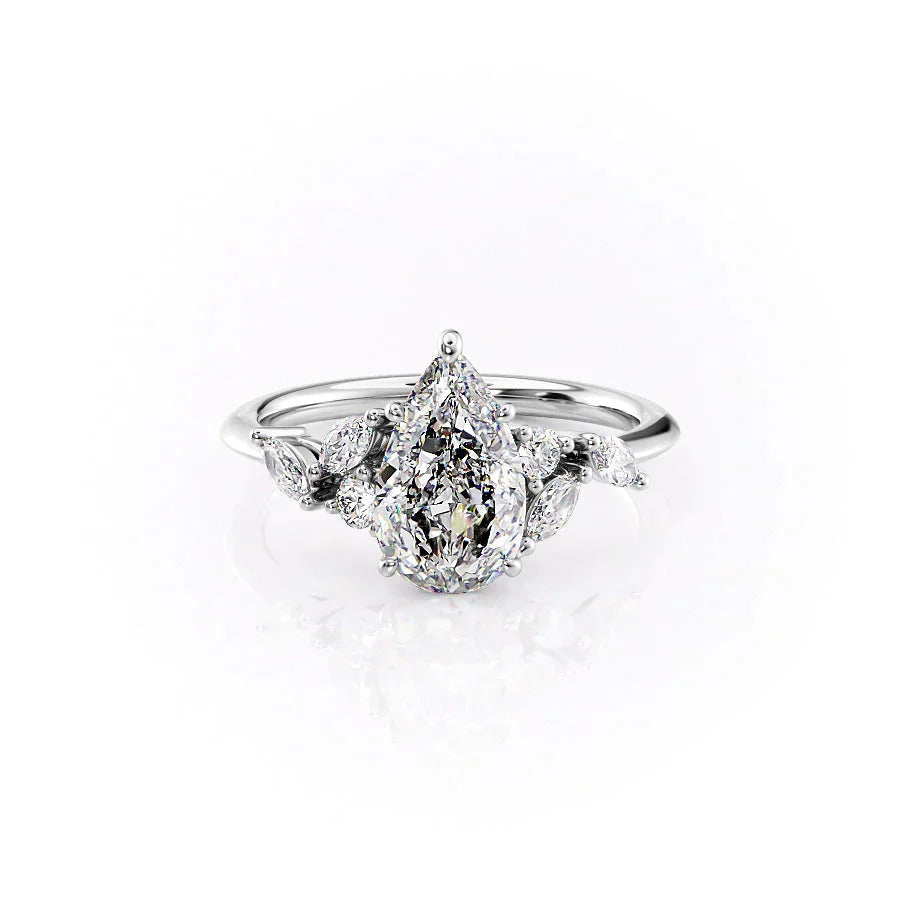 Pear Shape Moissanite Engagement Ring