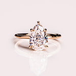 Load image into Gallery viewer, Pear Cut Moissanite Solitaire Engagement Ring
