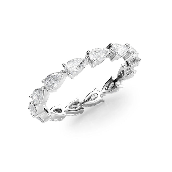 2.00 TCW Pear Cut Moissanite Wedding Band Mapple Gems
