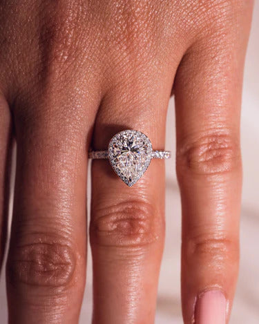 Luxury Handmade Halo Moissanite Ring