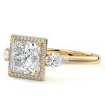 Load image into Gallery viewer, 2.50 CT Princess Cut Lab Grown Diamond Three Stone Engagement Ring Mapple Gems