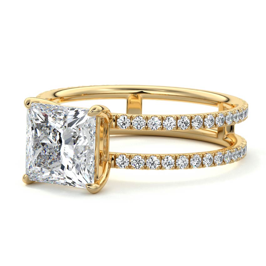 2.50 CT Princess Cut Lab Grown Diamond Engagement Ring Mapple Gems