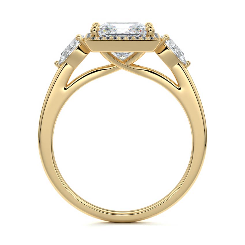 2.50 CT Princess Cut Lab Grown Diamond Three Stone Engagement Ring Mapple Gems
