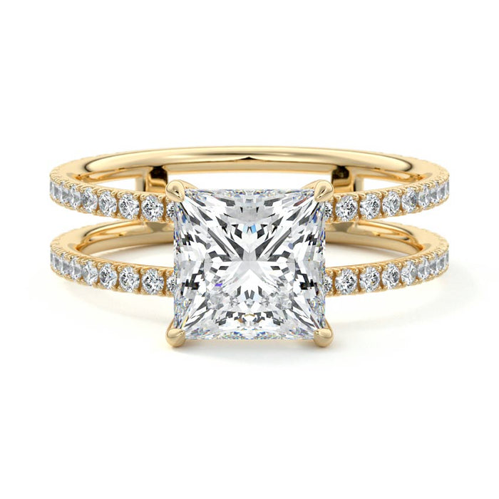 2.50 CT Princess Cut Lab Grown Diamond Engagement Ring Mapple Gems