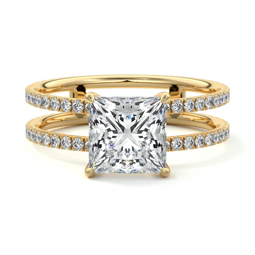 2.50 CT Princess Cut Lab Grown Diamond Engagement Ring Mapple Gems