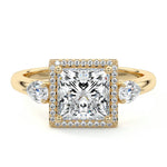 Load image into Gallery viewer, 2.50 CT Princess Cut Lab Grown Diamond Three Stone Engagement Ring Mapple Gems