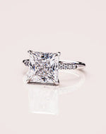Load image into Gallery viewer, 2.00 CT Princess Cut Hidden Halo Moissanite Engagement Ring Mapple Gems