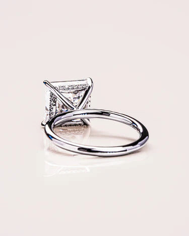 2.00 CT Princess Cut Hidden Halo Moissanite Engagement Ring Mapple Gems