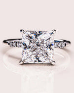 Load image into Gallery viewer, 2.00 CT Princess Cut Hidden Halo Moissanite Engagement Ring Mapple Gems