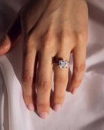 Load image into Gallery viewer, 2.00 CT Princess Cut Hidden Halo Moissanite Engagement Ring Mapple Gems