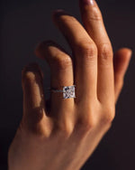 Load image into Gallery viewer, 2.00 CT Princess Cut Hidden Halo Moissanite Engagement Ring Mapple Gems
