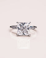 Load image into Gallery viewer, 2.00 CT Princess Cut Hidden Halo Moissanite Engagement Ring Mapple Gems