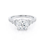 Load image into Gallery viewer, Round Cut Moissanite Art Deco Engagement Ring in White Gold