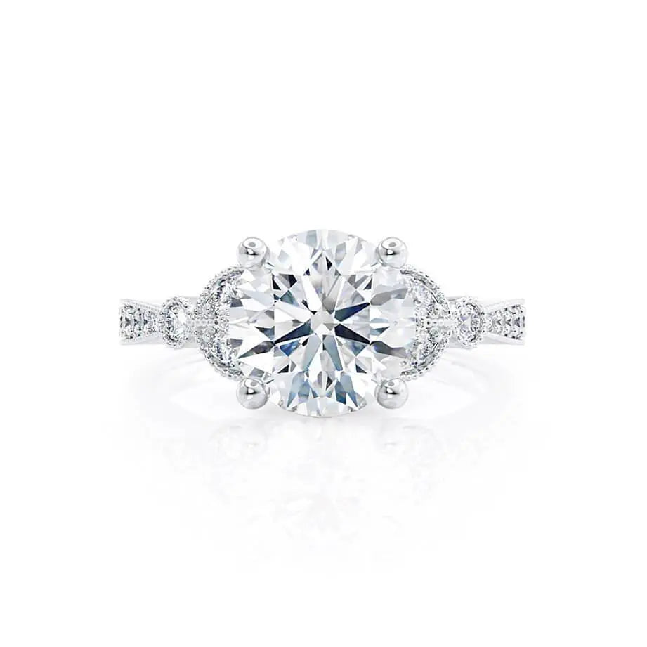 Handcrafted Round Cut Moissanite Bridal Solitaire Ring