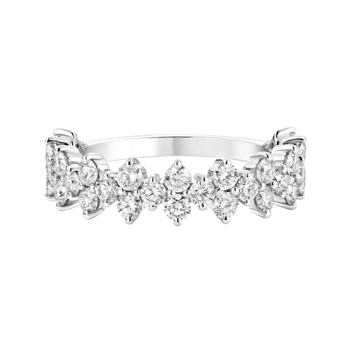 1.20 CT ROUND SHAPED MOISSANITE CLUSTER WEDDING BAND Mapple Gems