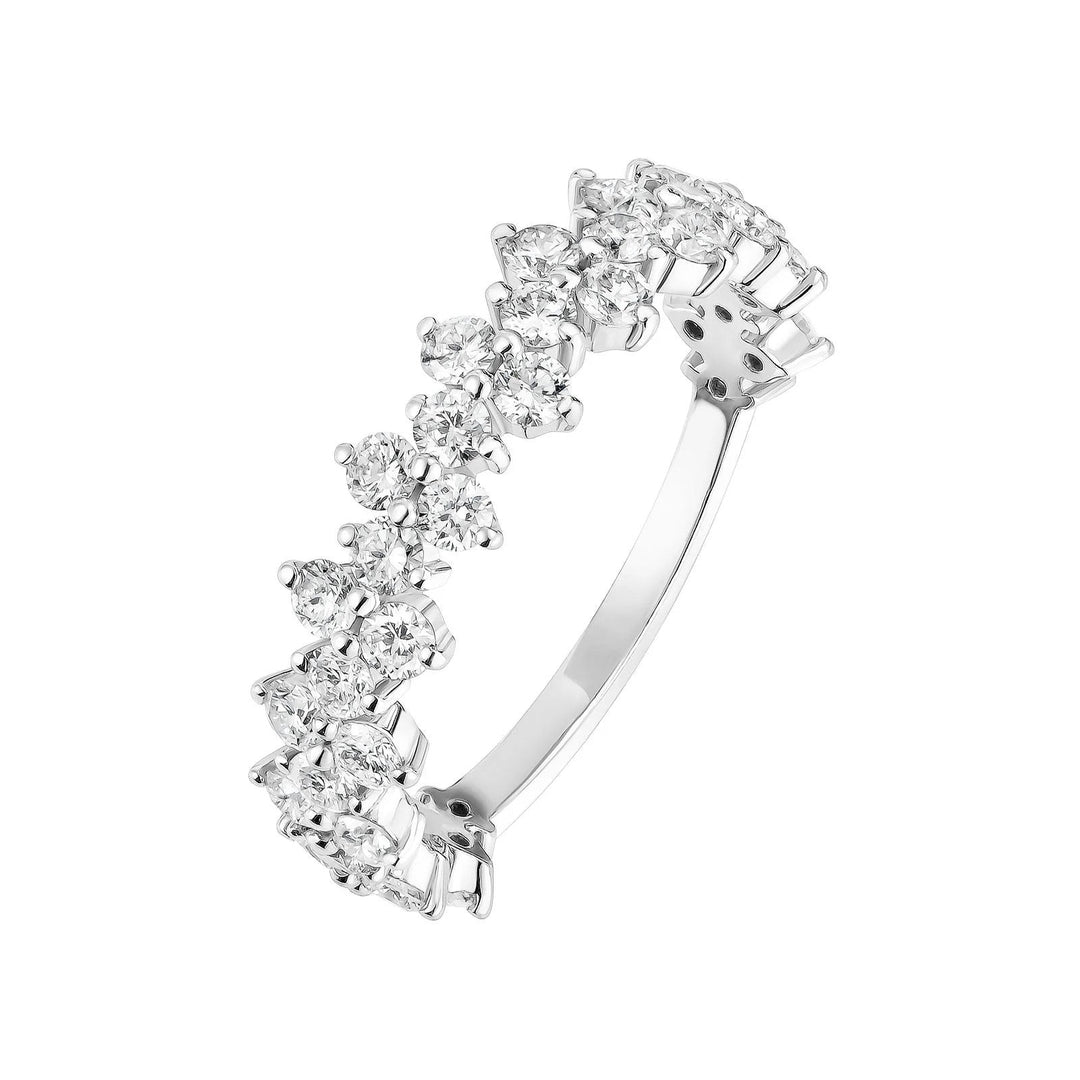 1.20 CT ROUND SHAPED MOISSANITE CLUSTER WEDDING BAND Mapple Gems