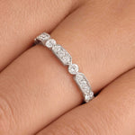 Load image into Gallery viewer, ROUND SHAPED MOISSANITE MINIMALIST WEDDING BAND Mapple Gems