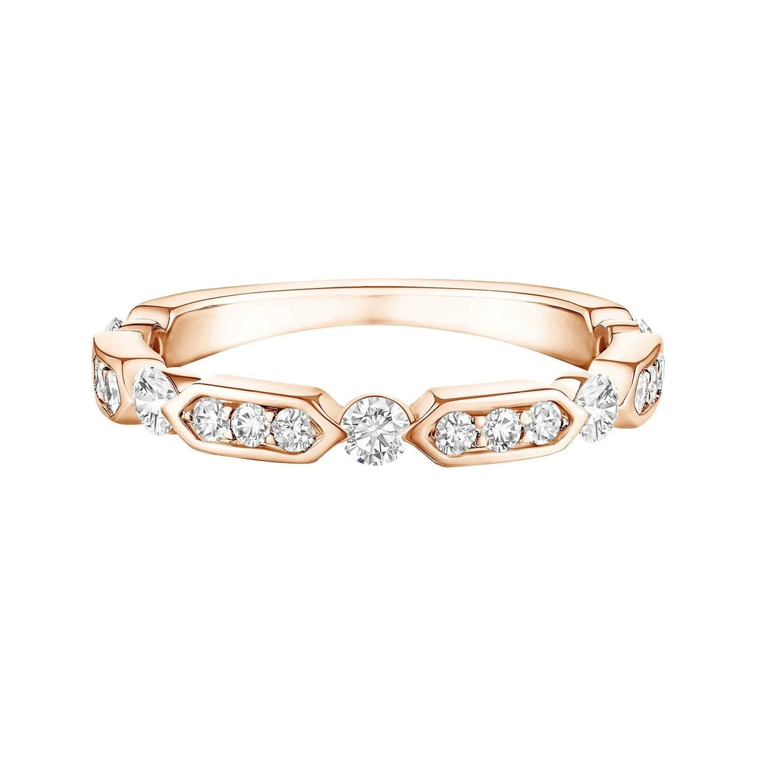 ROUND SHAPED MOISSANITE MINIMALIST WEDDING BAND Mapple Gems