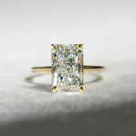 Load image into Gallery viewer, Radiant Cut Tulip Setting Engagement Ring – 14K Gold Cathedral Solitaire Ring